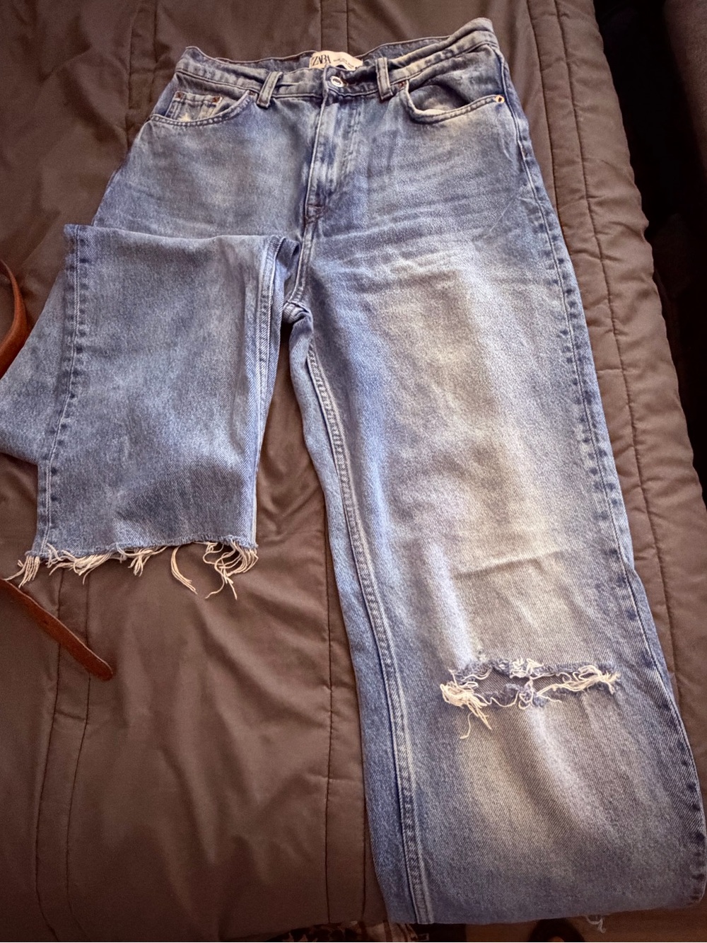 Classic High-Rise Light Blue Distressed Women’s Jeans